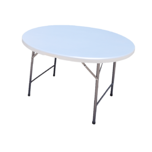 MESA PLEGABLE CIRCULAR BLANCA REDONDA 1.22 MTRS